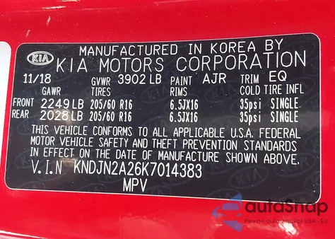 2019 Kia Soul z USA, uszkodzony, nr VIN KNDJN2A26K7014383